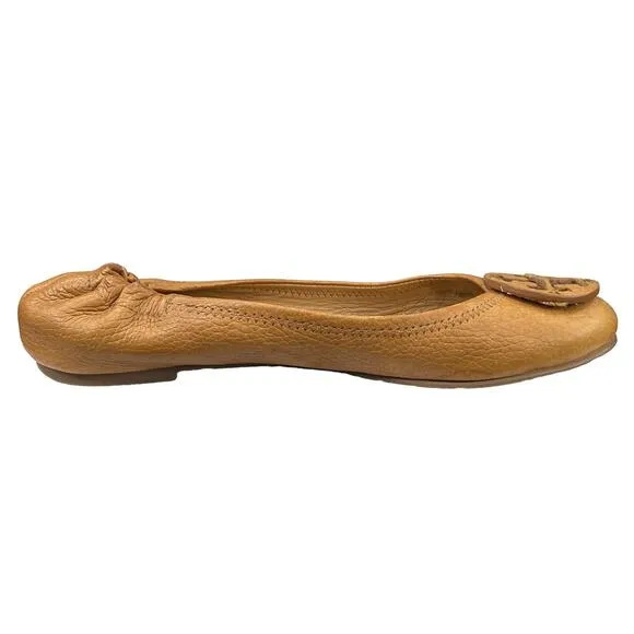 Tory Burch Women's Reva Brown Leather Slip On Flats Size US 8