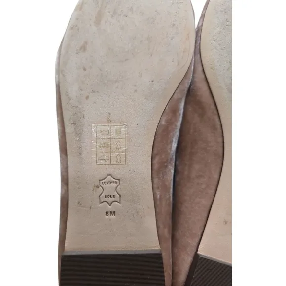 Tory Burch Women's Tory Charm Velvet Ballet Flats In Blush 8 Slip-on Bow on Vamp