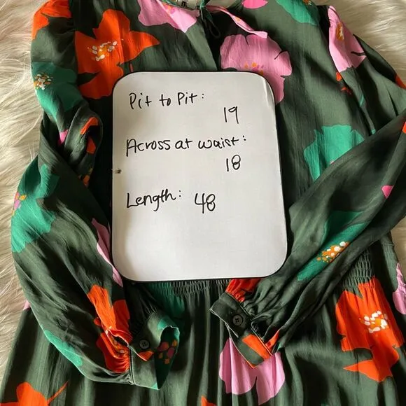 Tucker The Juliette Dress in Evergreen Poppies