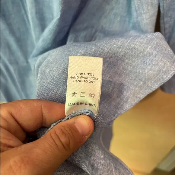 Tuckernuck Light Blue Callahan Chambray Shirt Dress