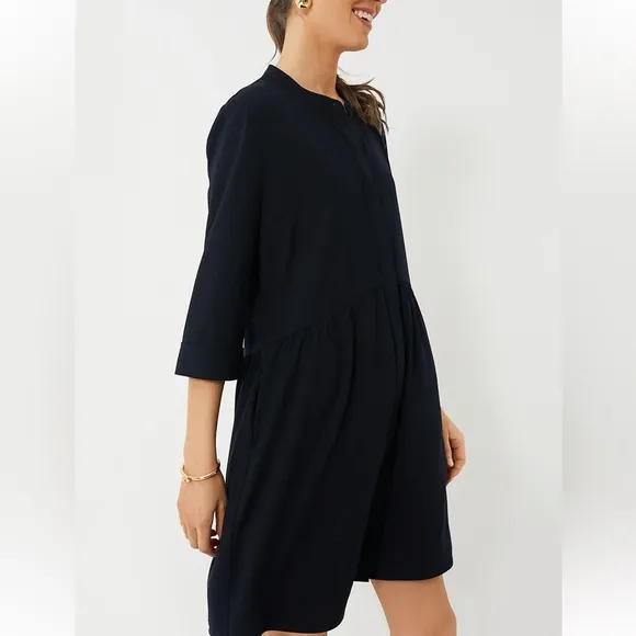 TUCKERNUCK Navy Crepe Royal Shirt Dress