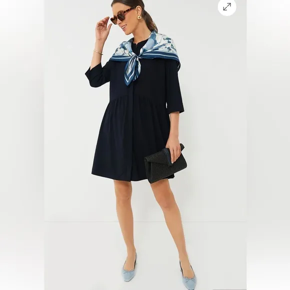 TUCKERNUCK Navy Crepe Royal Shirt Dress