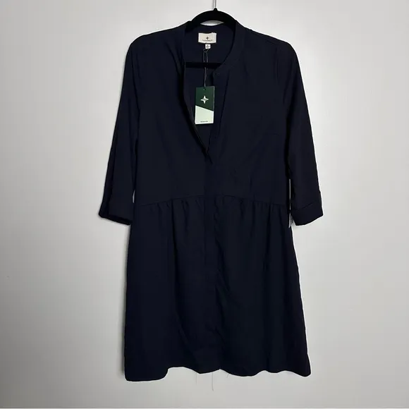 TUCKERNUCK Navy Crepe Royal Shirt Dress