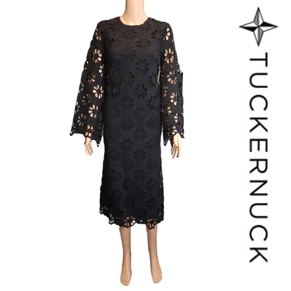 Tuckernuck Noir Eyelet Hutton Dress NWT Black Med