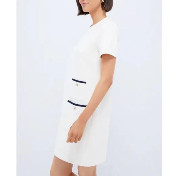 TUCKERNUCK Pearl White Short Sleeve Francoise Dress NEW