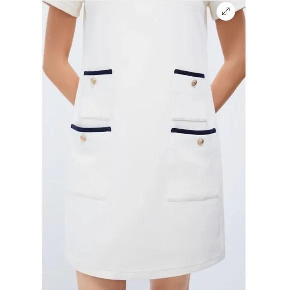 TUCKERNUCK Pearl White Short Sleeve Francoise Dress NEW