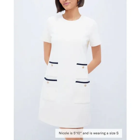 TUCKERNUCK Pearl White Short Sleeve Francoise Dress NEW