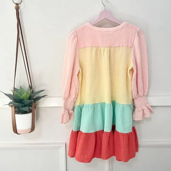 Tuckernuck Pomander Place Kenzo Long Sleeve Tiered Mini Sorbet Pastel Size S