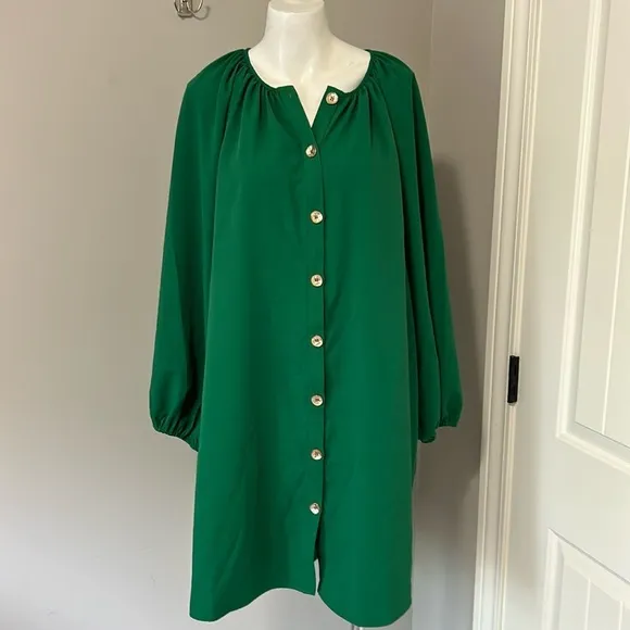 Tuckernuck POMANDER PLACE Palmetto Clarke Dress Emerald Green Scoop Neck Sz XXL