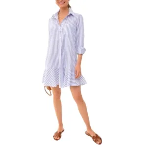 Tuckernuck Striped Callahan Shirt Dress White Blue Red Small