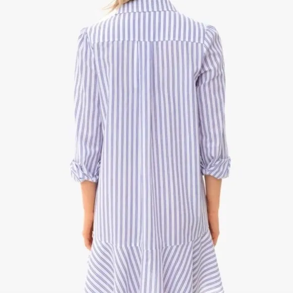 Tuckernuck Striped Callahan Shirt Dress White Blue Red Small