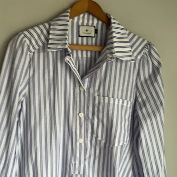 Tuckernuck Striped Callahan Shirt Dress White Blue Red Small