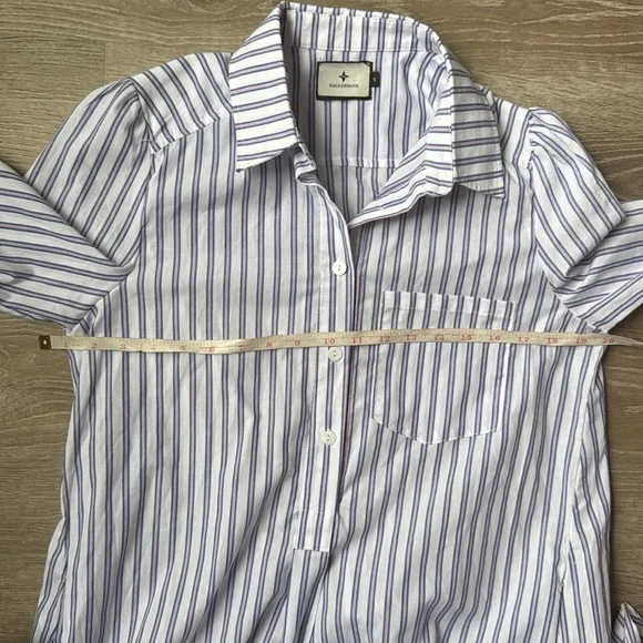Tuckernuck Striped Callahan Shirt Dress White Blue Red Small