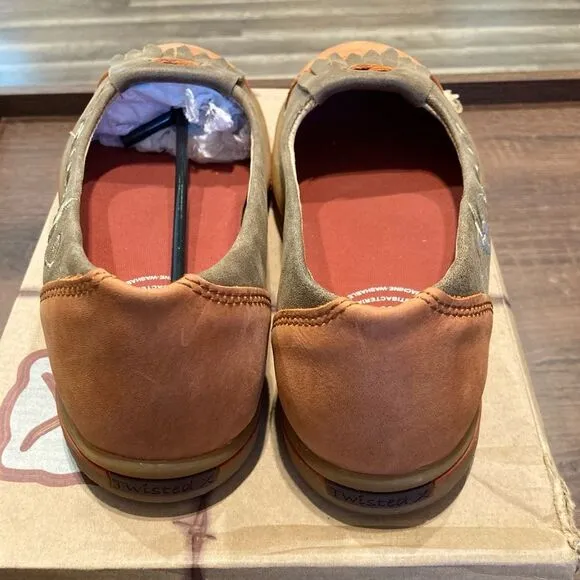 TWISTED X Women’s Casual B Toe Rust Orange Brown Slip On Loafer Flats Size 8M