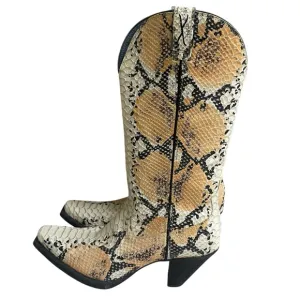 Twisted X Women's Simulated Snake Skin Cowboy Western Boots Size 8B rodeo pullon