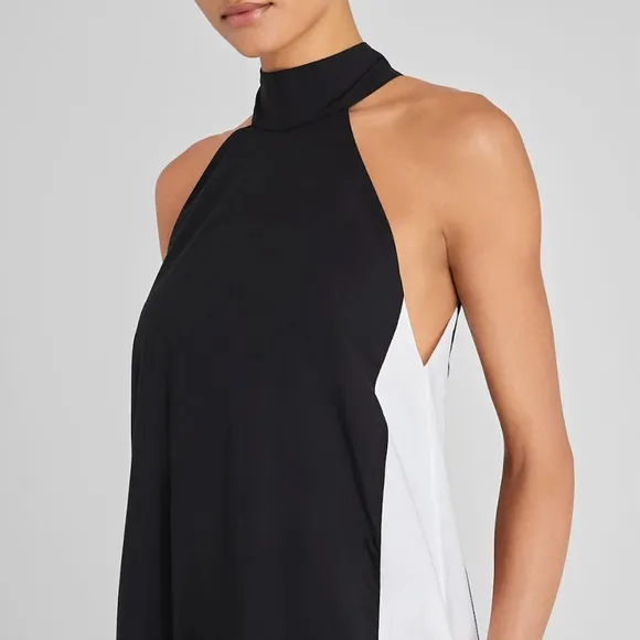 Two-Tone Halter Dress - Brand New - NEVER WORN - Black/White