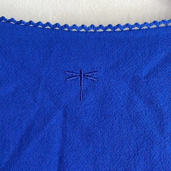 tyler boe Holly Embroidered Skimmer Mini Dress Military Blue