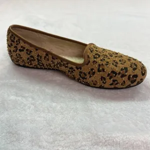UGG Animal Print w/Grommets Leather Upper Slip-on Flats Size 5.5 Preowned