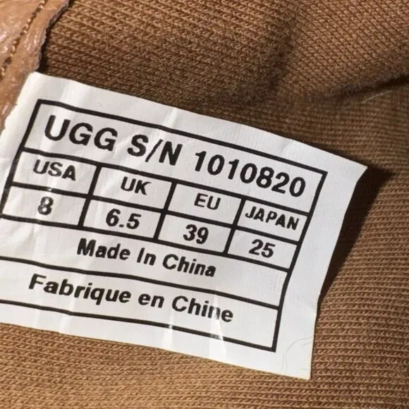 UGG Australia 1010820 Tasman Suede Boots Womens 8M Chestnut Pull On Back Lace