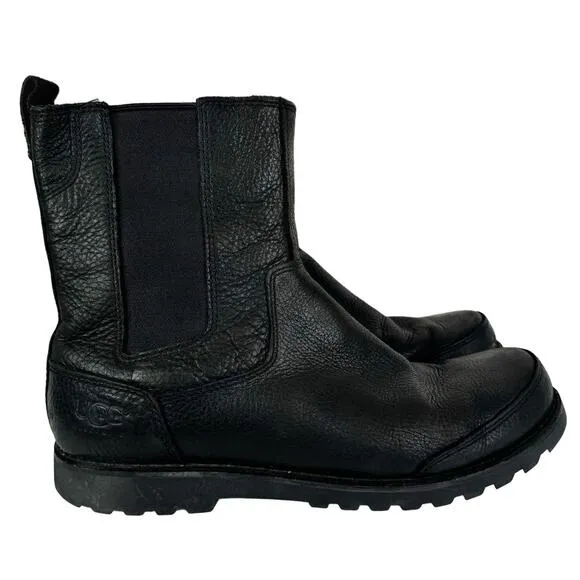UGG Australia Herrick 3032 Chelsea Black Pull On Boots Shoes US 11