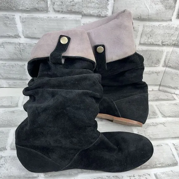 UGG Australia Highkoo Women’s Size 8.5 Black Suede Slouchy Boots