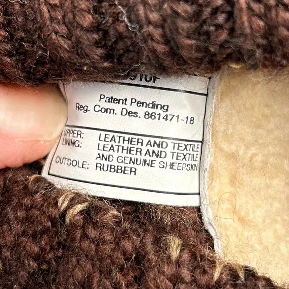 UGG Australia Knee High Boots Womens Sz 8 Brown Nubuck Leather Knit Cuff Pull On