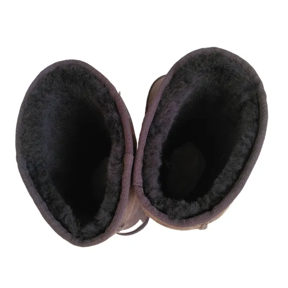 Ugg Australia Size 7 Classic Tall Brown Leather Suede Pull On Boots