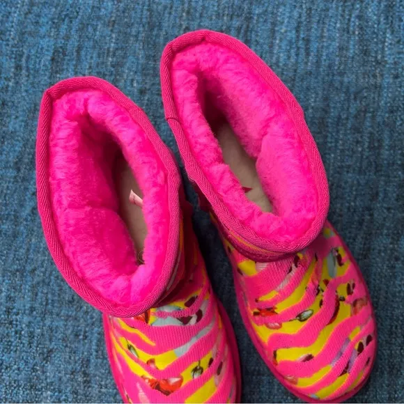 UGG Classic Mini Tiger Flower Pink Pull On Boots
