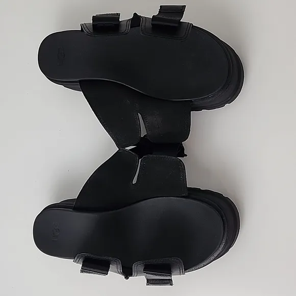 UGG Clem Faux Leather Sandals Black