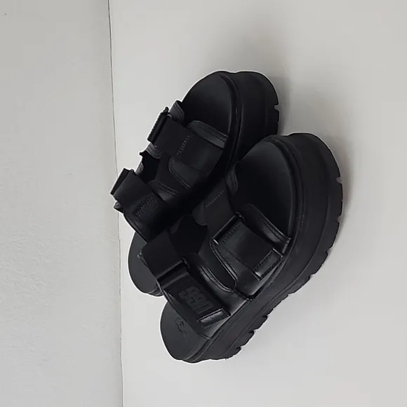 UGG Clem Faux Leather Sandals Black