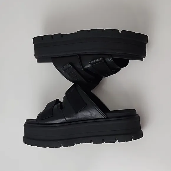 UGG Clem Faux Leather Sandals Black
