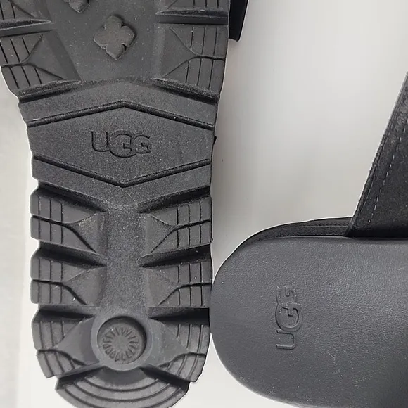 UGG Clem Faux Leather Sandals Black