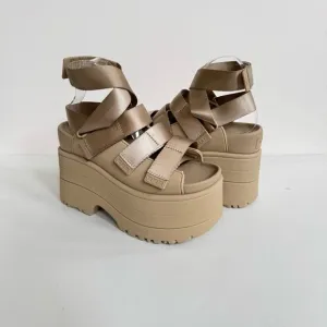 UGG GOLDENRISE MUSTARD SEED STRAPPY PLATFORM SANDALS