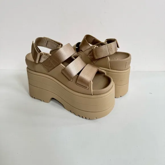 UGG GOLDENRISE MUSTARD SEED STRAPPY PLATFORM SANDALS