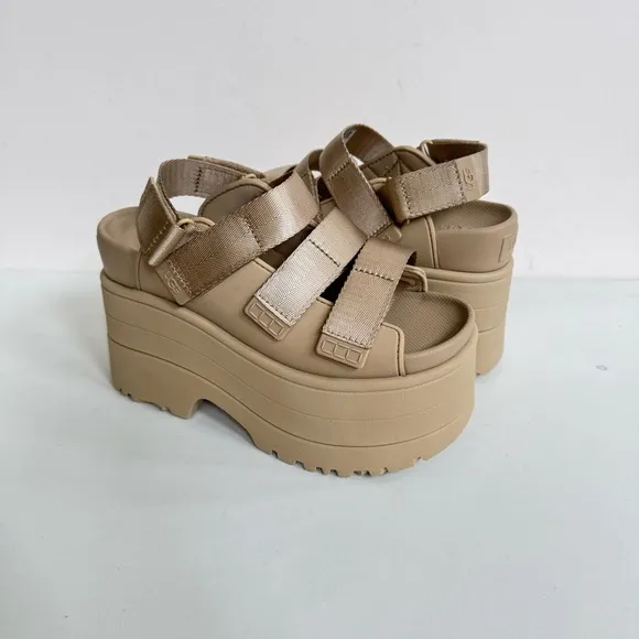 UGG GOLDENRISE MUSTARD SEED STRAPPY PLATFORM SANDALS