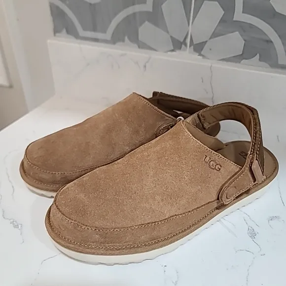 UGG Goldenstar Clog Chestnut Suede Shoes 1159770K Kids/Youth SZ 6 Brown Slipper