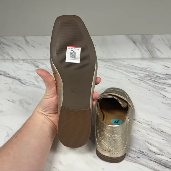 Ugg Janaya Collapsable Metallic Pale Gold Loafer
