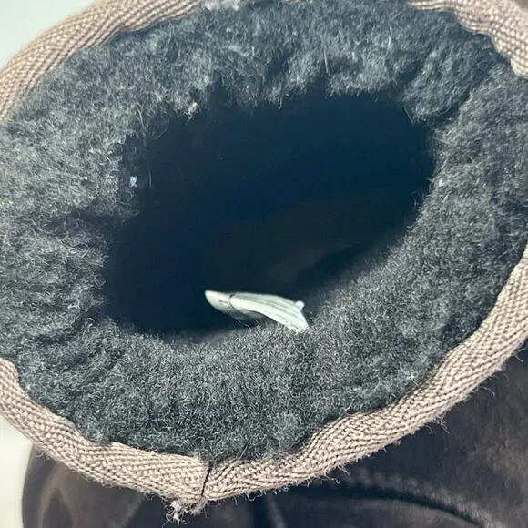 Ugg Kids Size 13 Brown Sherpa Sheepskin Lined Pull-On Leather Winter Boots