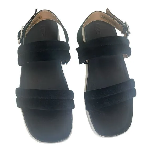 Ugg LYNNDEN Platform Suede Sandals Black Women’s Size US 8 M
