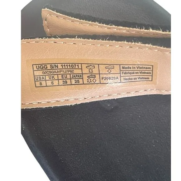 Ugg LYNNDEN Platform Suede Sandals Black Women’s Size US 8 M