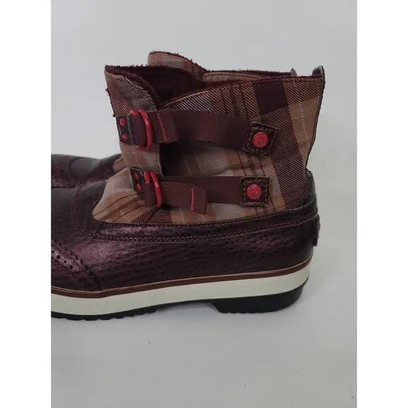 Ugg Marrais Womens Boots Size 9 Leather Blend Pull On Duck Boots