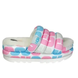 UGG Pride Puffer NEW Platform Pink 1127076 Platform Sheepskin Slide Sandal