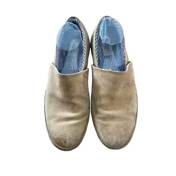 UGG Reefton 1000721 Loafers Men's US 10.5 Brown Leather Round Toe Slip-On Shoes
