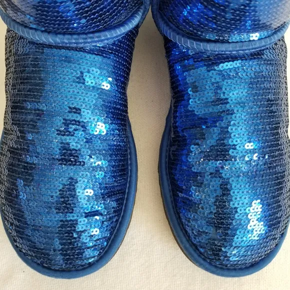 Ugg Royal Blue Sequin Sparkle Short Boots