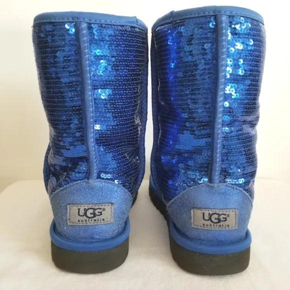 Ugg Royal Blue Sequin Sparkle Short Boots