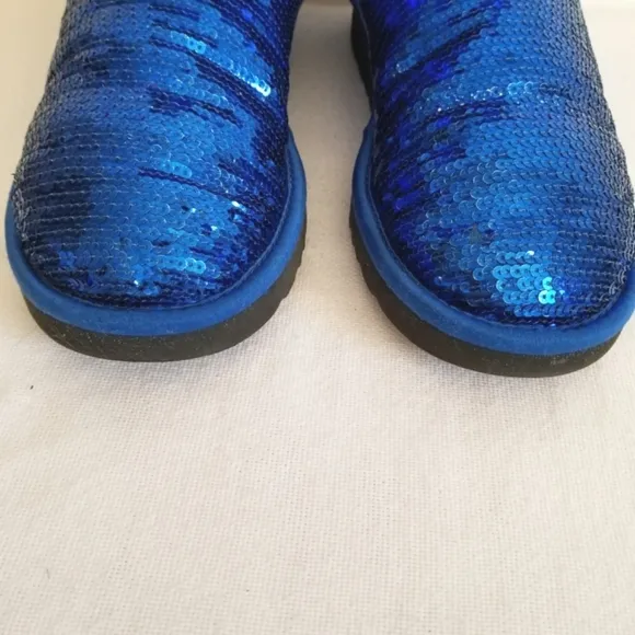 Ugg Royal Blue Sequin Sparkle Short Boots
