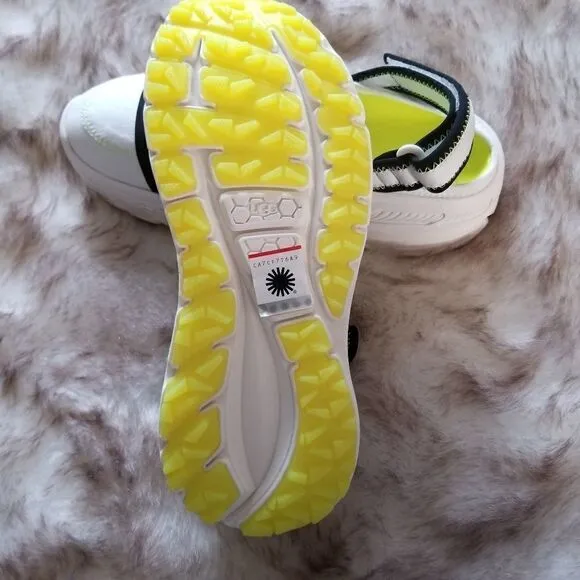 UGG Slingback Women's Runner Sneaker Sandal in White and Yellow NEW $175