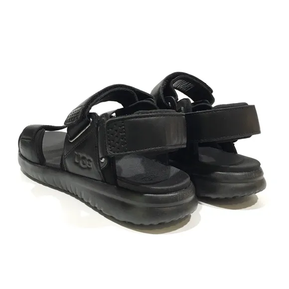 UGG UNION STRAP MEN’S SPORT SANDALS -BLACK LEATHER -US 11 -NEW
