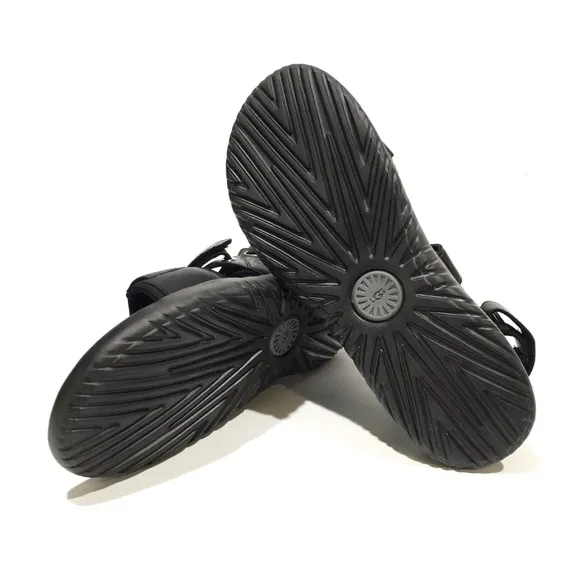 UGG UNION STRAP MEN’S SPORT SANDALS -BLACK LEATHER -US 11 -NEW