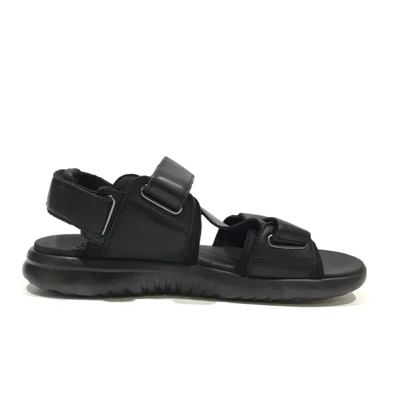 UGG UNION STRAP MEN’S SPORT SANDALS -BLACK LEATHER -US 11 -NEW